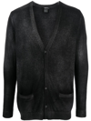 Avant Toi Cashmere Washed Cardigan In Schwarz