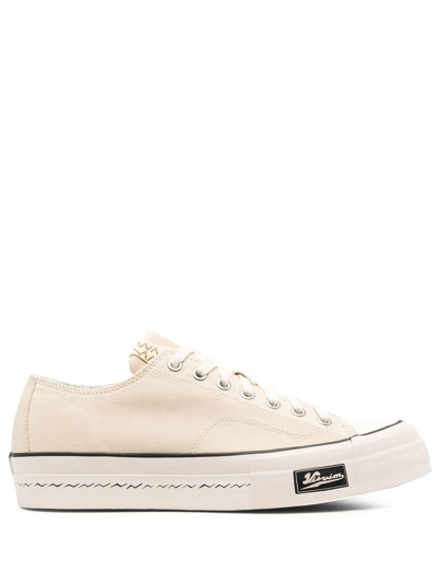 Visvim Skagway Leather-trimmed Canvas Sneakers In Ivory