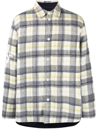Jil Sander Checked Shirt Jacket In Weiss