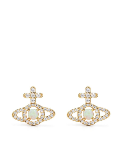 Vivienne Westwood Orb Stud Earrings In Gold