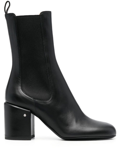 Laurence Dacade Block-heel Calf-leather Boots In Schwarz