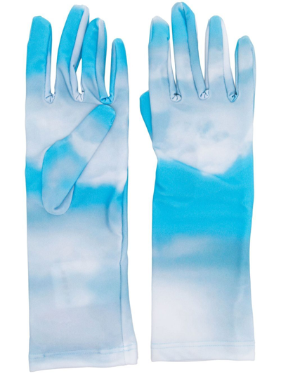 Vtmnts Barcode Tie-dye Gloves In Blau