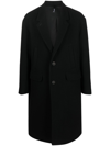 Hevo Blue Double-breasted Coat With Pointed Lapels In Wool Blend Man In Schwarz