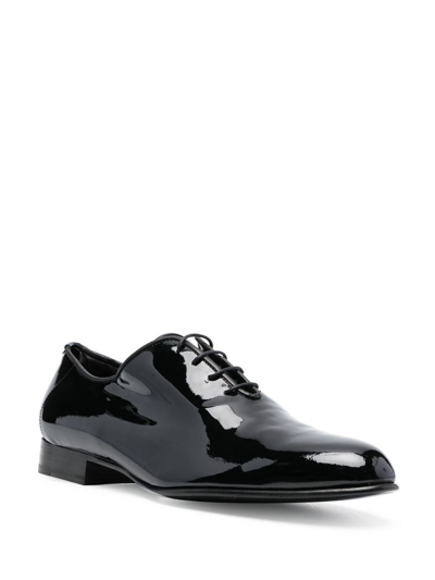 Brioni Patent Leather Oxford Shoes In Black