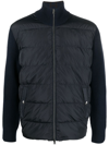 Herno Ribbed Panelled Down Jacket In Blau