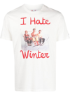 Mc2 Saint Barth Arnott Hate Winter Graphic T-shirt In Weiss