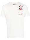 Mc2 Saint Barth Christmas Mickey Cotton T-shirt In Weiss