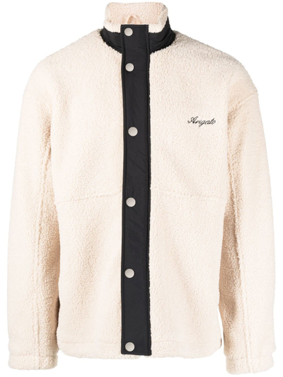 Axel Arigato Logo-embroidered Faux-shearling Jacket In Beige