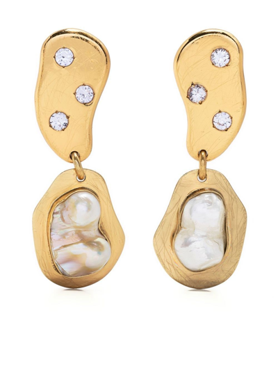 Liya Party Pearl-detail Earrings In Gold