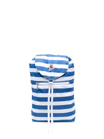 Invicta Striped Logo-patch Backpack In Blue