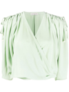 Veronique Leroy Ruched Wrap Blouse In Grün