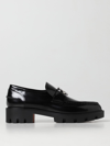 Christian Louboutin Donna Patent Red Sole Penny Loafers In Black