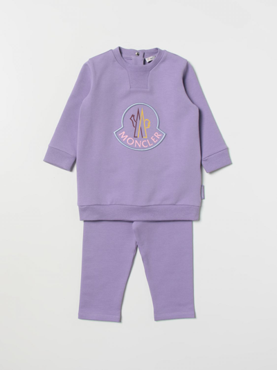 Moncler Babies' Logo-embroidered Stretch-cotton Set 3 Months - 3 Years In Purple