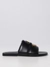 Jw Anderson J. W.anderson Solid Color Faux Leather Sandals With Golden Detail In Black 1
