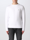 Emporio Armani Logo-patch Crew-neck Sweatshirt In White