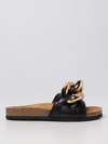 Jw Anderson Chain Leather Sandal In Black