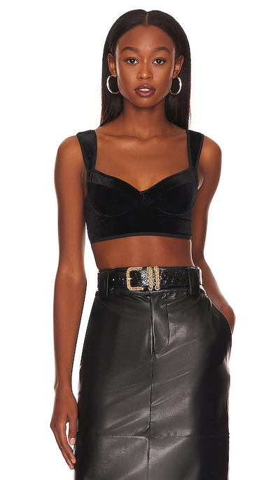 Undress Code Strong Attitude Velvet Bustier In Black