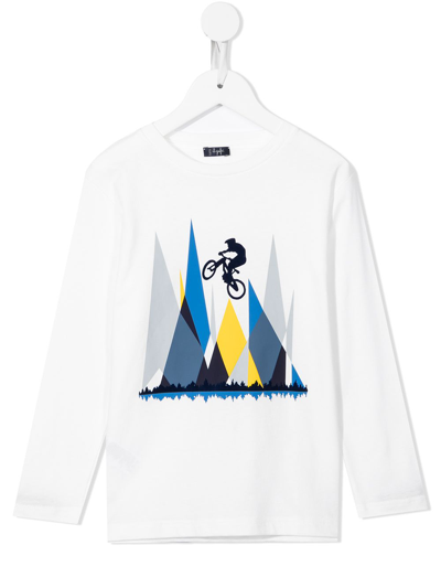 Il Gufo Cycle Graphic Print T-shirt In White