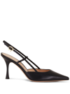Gianvito Rossi 85mm Ascent Leather Slingback Pumps In Black