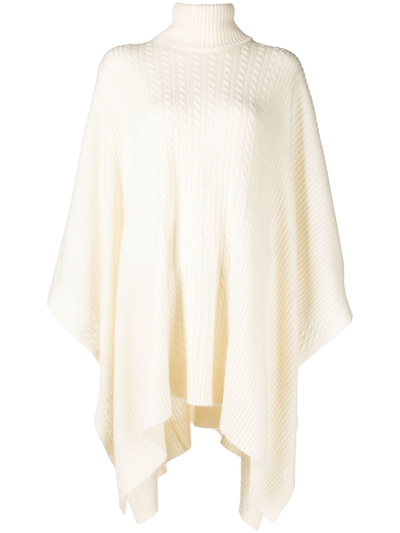 Madeleine Thompson Petunia Cable-knit Poncho In White