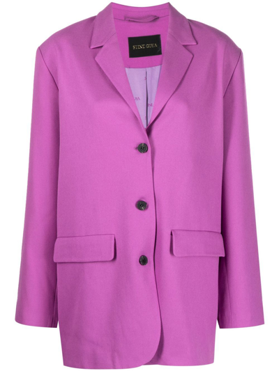 Stine Goya Single-breasted Recycled-blend Coat In Violett