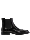 TOD'S BROGUE-DETAIL LEATHER CHELSEA BOOTS