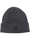 FRED PERRY LOGO-EMBROIDERED BEANIE HAT