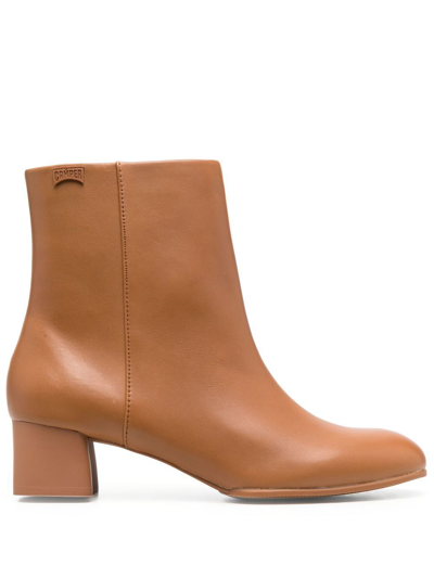 Camper Katie Ankle Boots In Braun