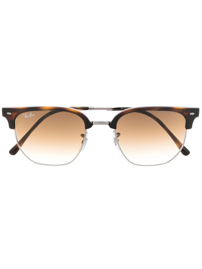 Ray Ban Tortoiseshell-bridge Detail Sunglasses In Braun