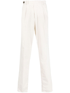 Brunello Cucinelli Double Pence Twisted Cotton Gabardine Pants In Weiss