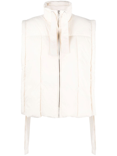 GANNI LOGO-EMBROIDERED PADDED GILET