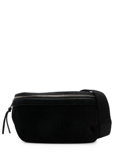 Saint Laurent Monogram-pattern Belt Bag In 1000 Nero