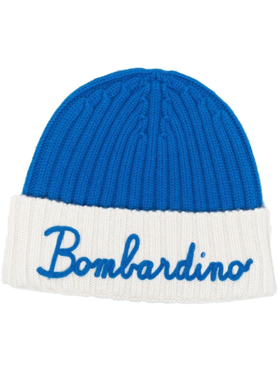 Mc2 Saint Barth Man Knit Beanie With Bombardino Embroidery In Multi