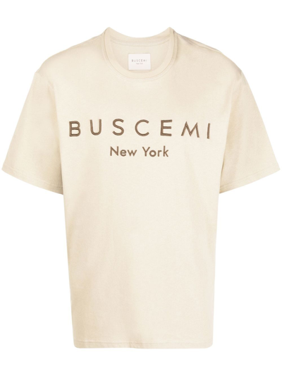 Buscemi Embroidered-logo T-shirt In Brown