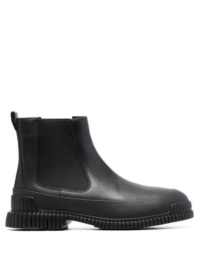 Camper Mugello Leather Ankle Boot With Minimalist Silhouette In Black