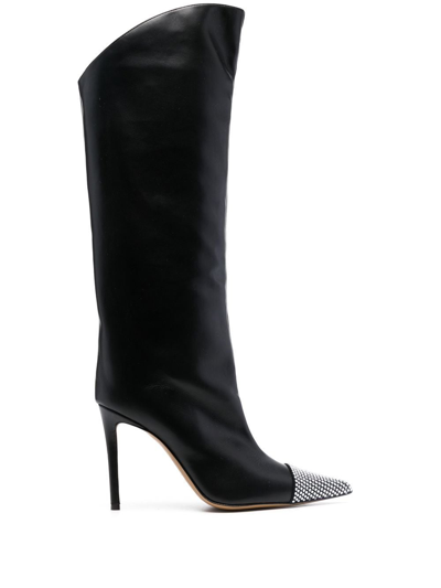 Alexandre Vauthier 115mm Crystal-embellished Boots In Black