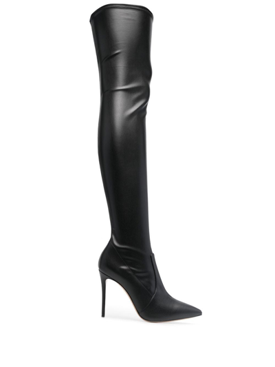Casadei Blade 115mm Stretch-leather Boots In Black