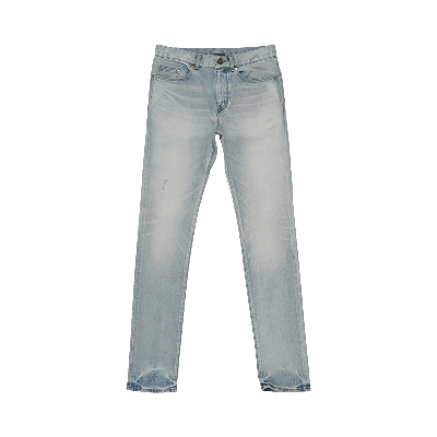 Pre-owned Saint Laurent Faded Effect Straight Jeans 'light Blue'