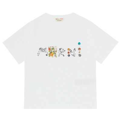 Pre-owned Marni Logo T-shirt 'lily White'