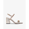 Maje 90mm Logo-plaque Block-heel Sandals In Or