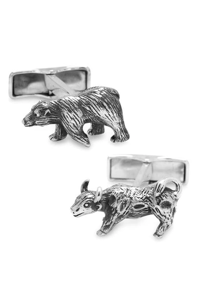 Cufflinks, Inc Men's Ox & Bull Trading Co. Sterling Silver Bull Cufflinks