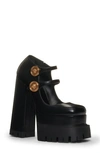 Versace Medusa Aevitas Platform Mary Janes In Black  Gold