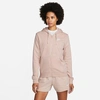 Nike Women's  Sportswear Club Fleece Full-zip Hoodie In Pink Oxford/white