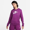 Nike Women's Sportswear Logo Club Fleece Pullover Hoodie In Viotech/white