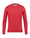 Drumohr Ribbed Crewneck Sweater With Cuffs And Hem In Red