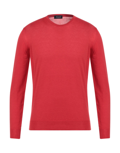 DRUMOHR DRUMOHR MAN SWEATER RED SIZE 40 COTTON, CASHMERE