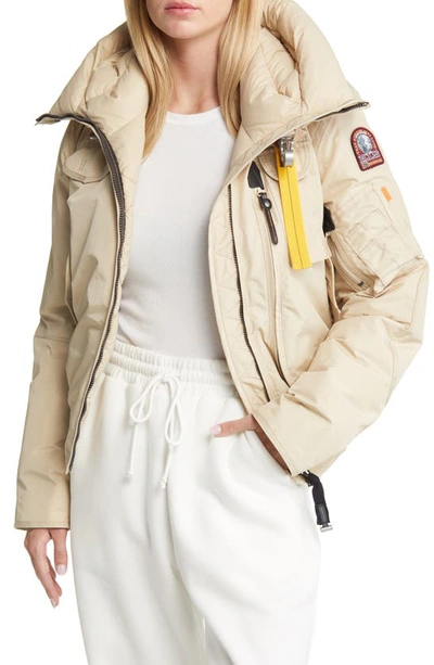 Parajumpers Gobi Base Bomber Down Jacket In Beige