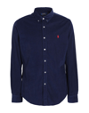 Polo Ralph Lauren Slim Fit Corduroy Shirt Man Shirt Blue Size L Cotton