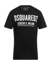 Dsquared2 Man T-shirt Black Size M Cotton