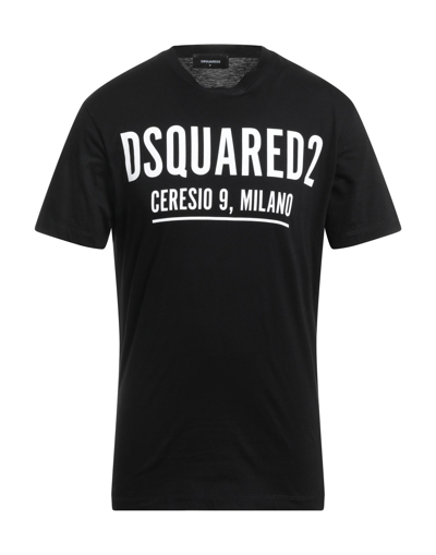 Dsquared2 Man T-shirt Black Size M Cotton In Black